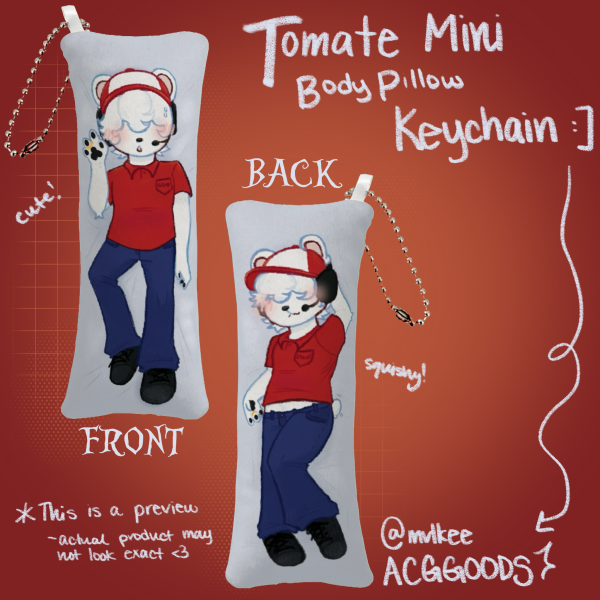 [QSMP] Tomate Mini Body Pillow Keychain