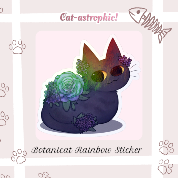 Cat-astrophic! Botanicat Rainbow Stickers
