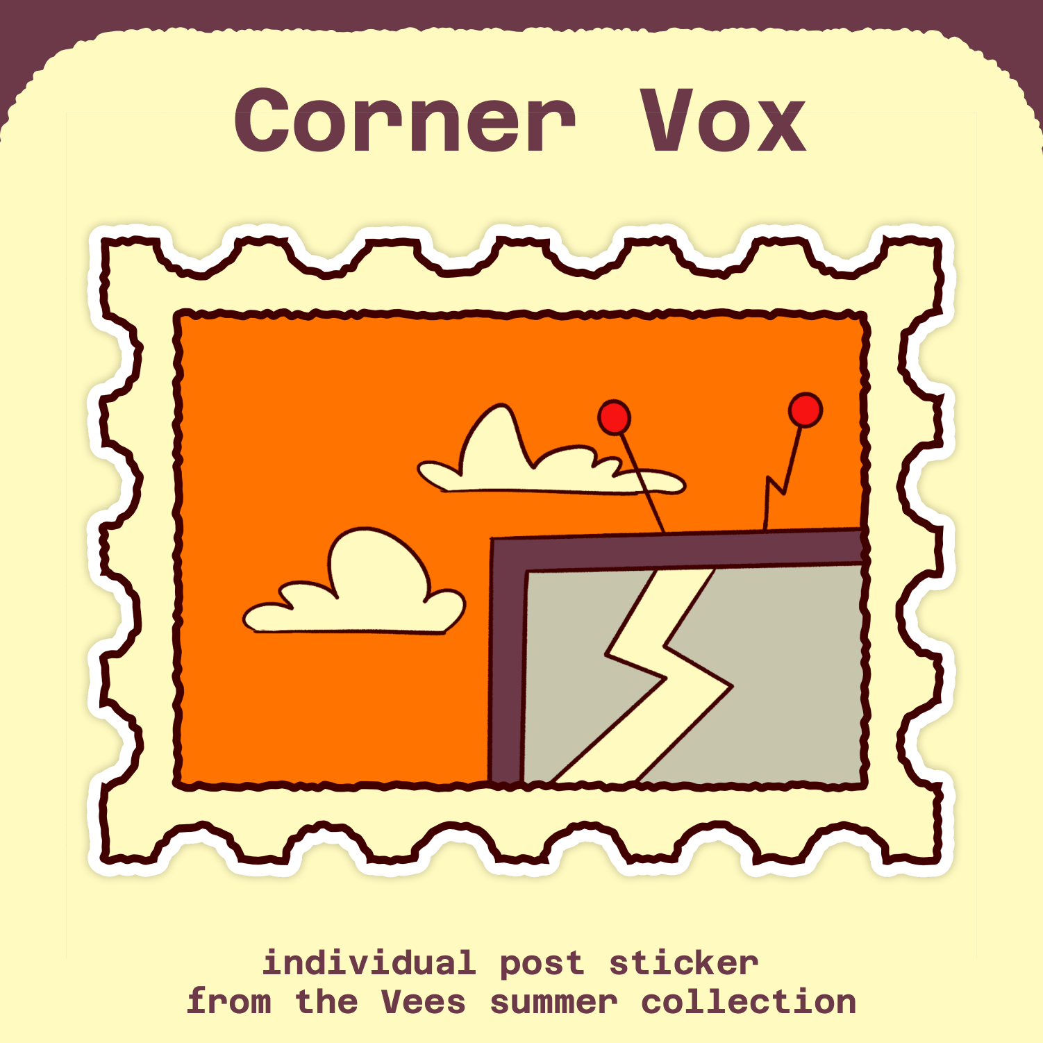 Corner Vox - Vees Summer Post Sticker