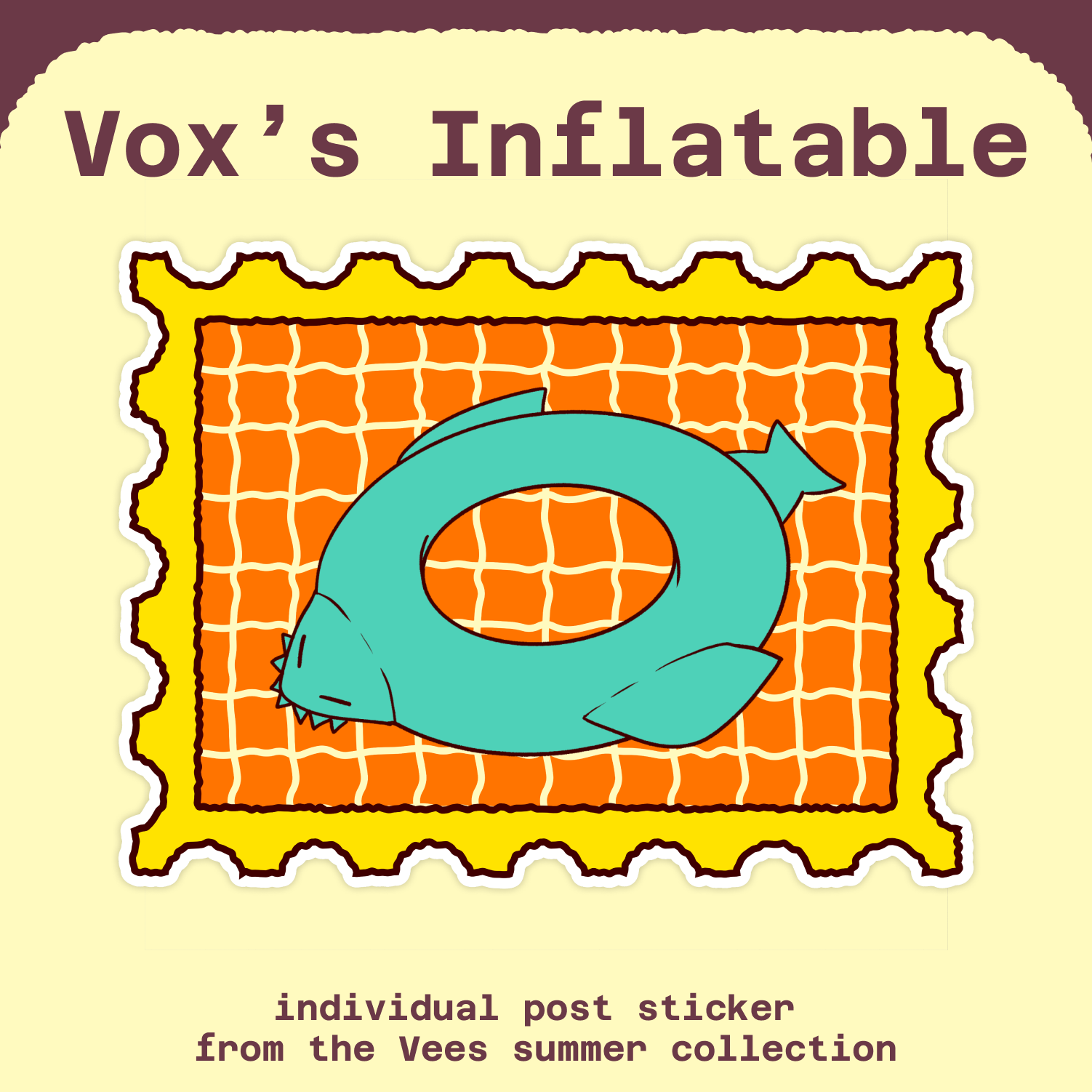 Vox's Inflatable Shark - Vees Summer Post Sticker
