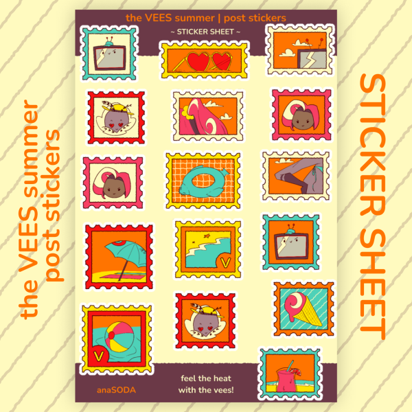Vees Summer Post Sticker Sheet