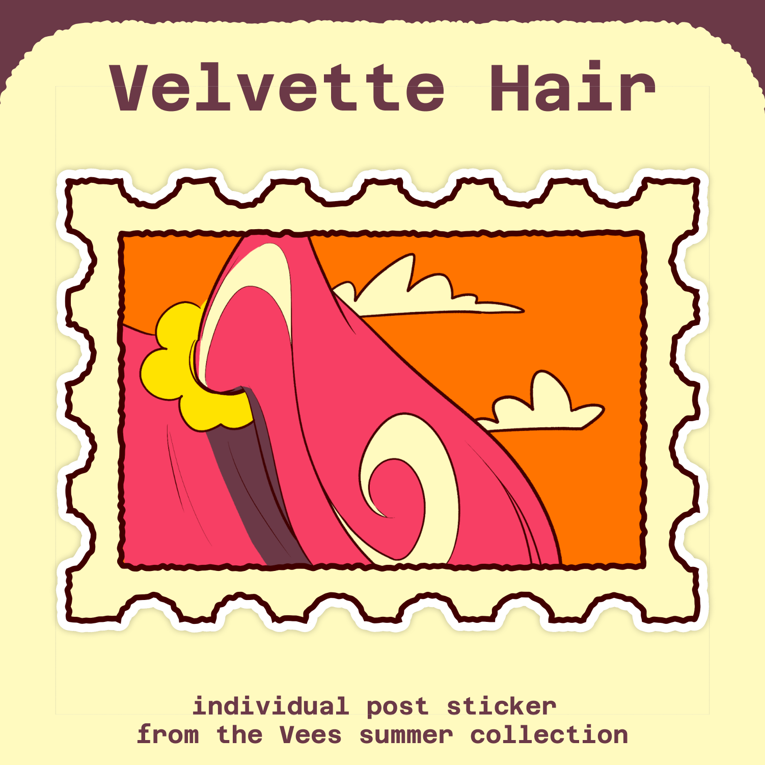 Velvette Hair - Vees Summer Post Sticker