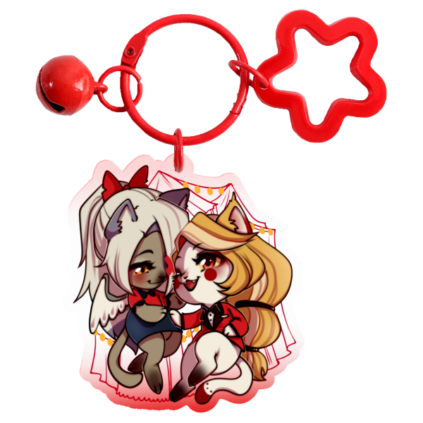 Charlie x Vaggie - Hazbin Hotel - Colored Edge Acrylic Keychains