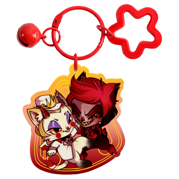 Alastor x Lucifer - Hazbin Hotel - Colored Edge Acrylic Keychains