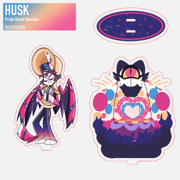 HUSK Pride Band standee