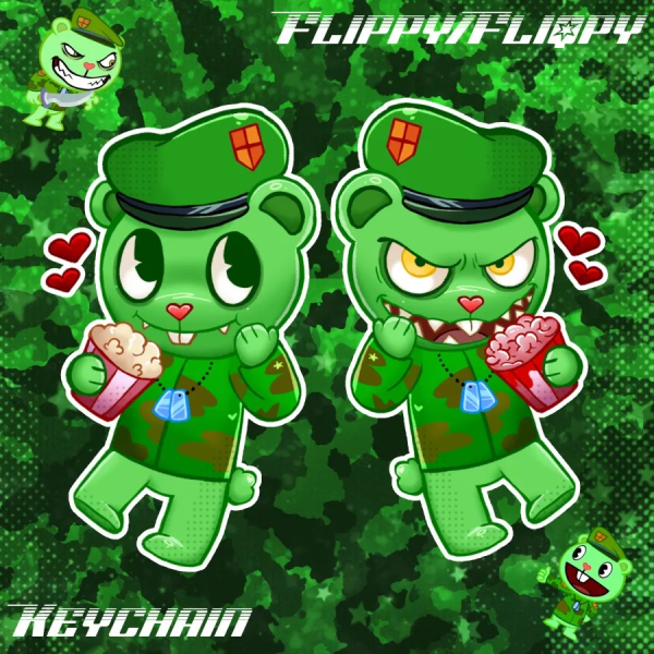 [Happy Tree Friends] Flippy/Fliqpy keychain