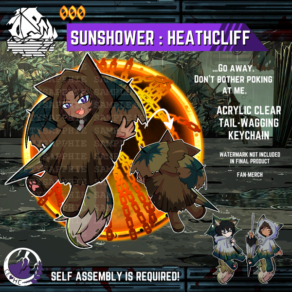 Sunshower Heathcliff | Tailwag Keychain
