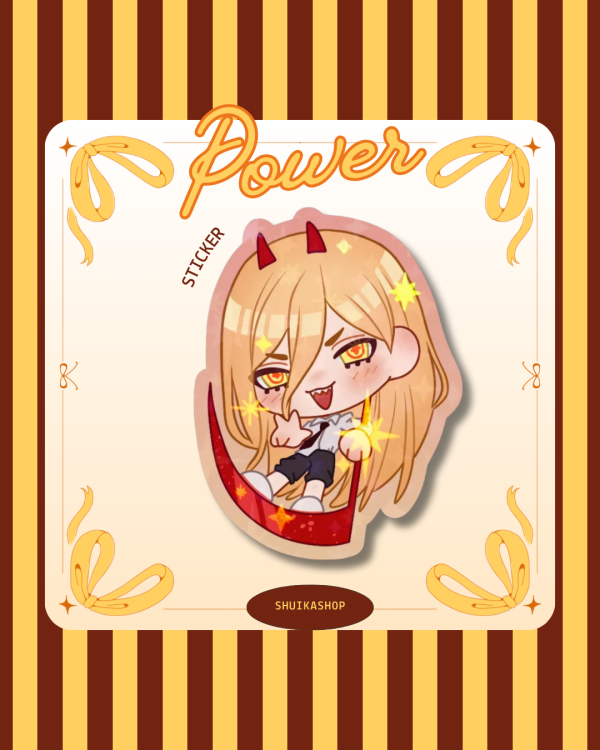 POWER CSM CHAINSAW MAN  Die Cut Stickers
