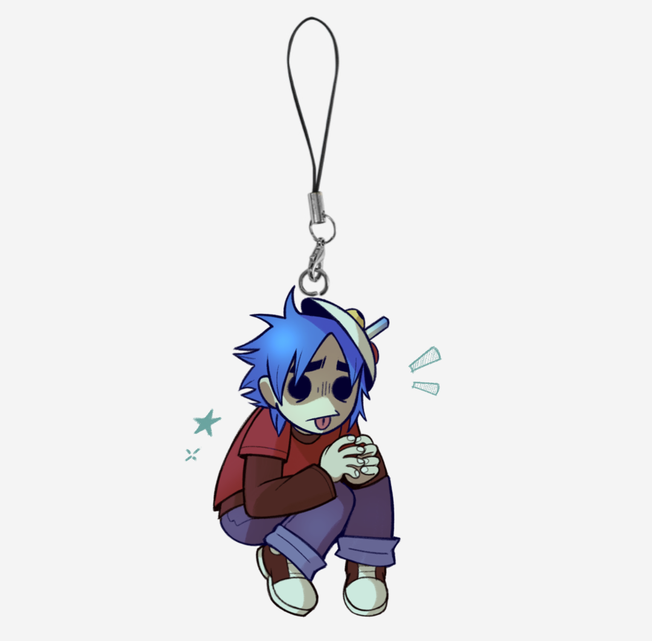 2-D (Plastic Beach) Acrylic Keychain / Phone Charm