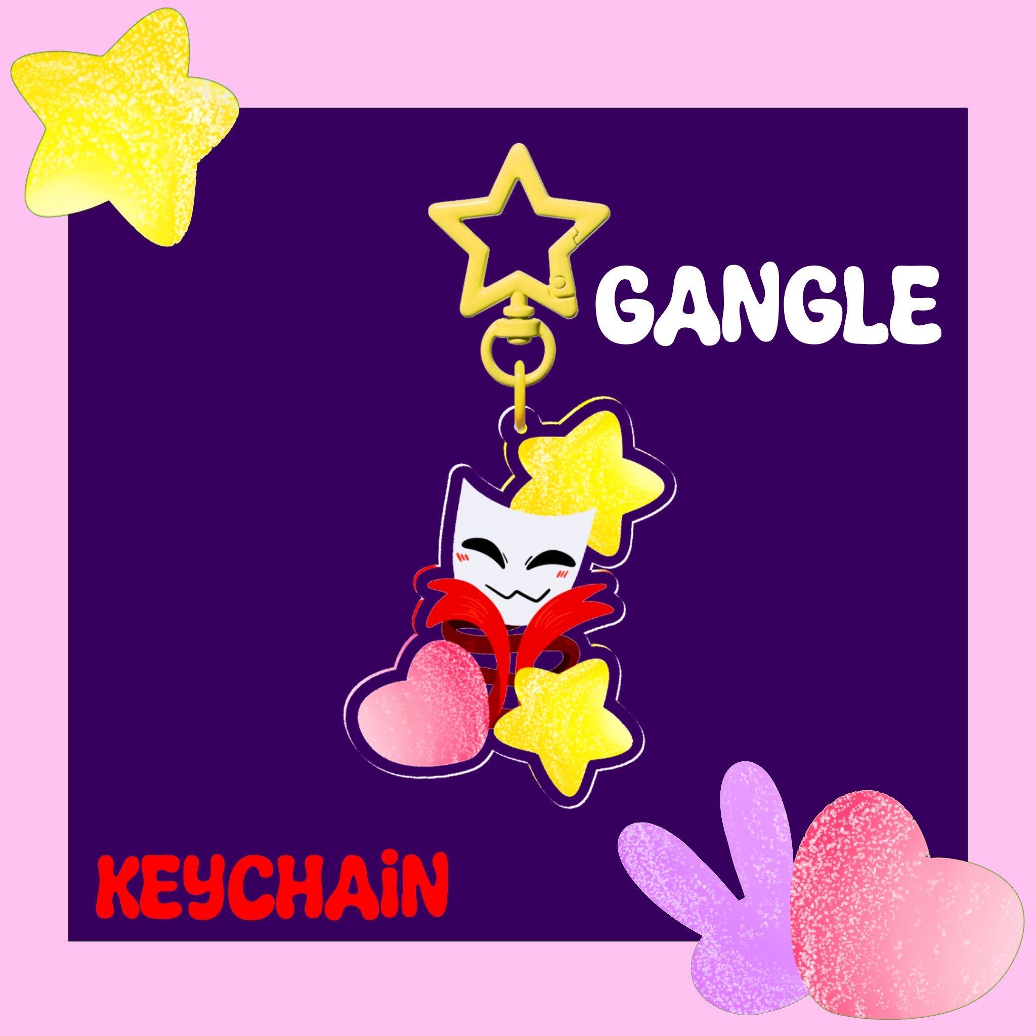Gangle gummy inspired digital circus Clear Acrylic Keychains