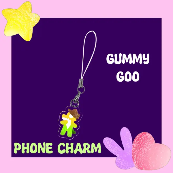 Gummy goo gummy digital circus Clear Acrylic Keychain phone charm