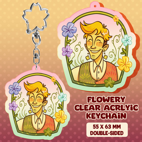 Flowery Acrylic Keychain
