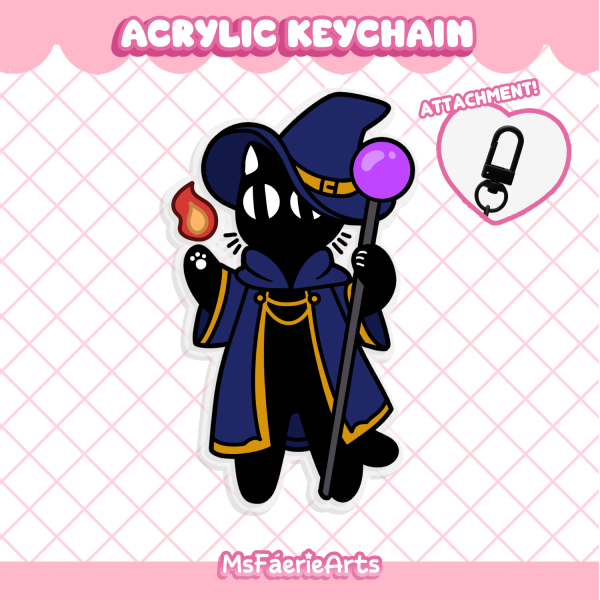 DND Kitties Wizard - Acrylic Keychains