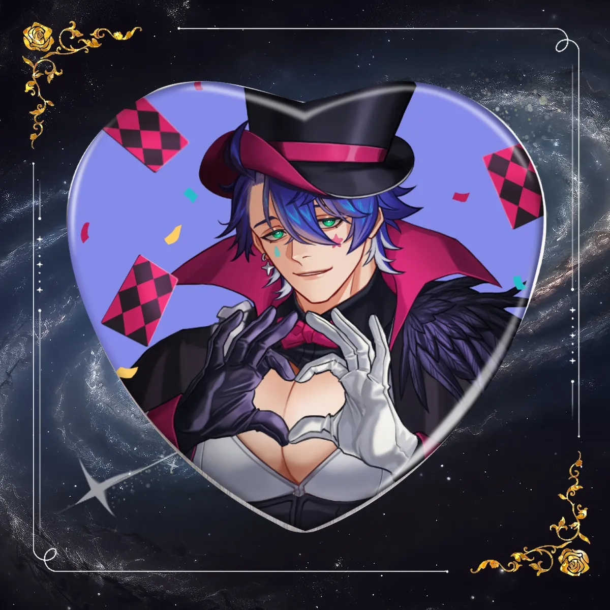 Sampo Heart Shape Holographic Badges