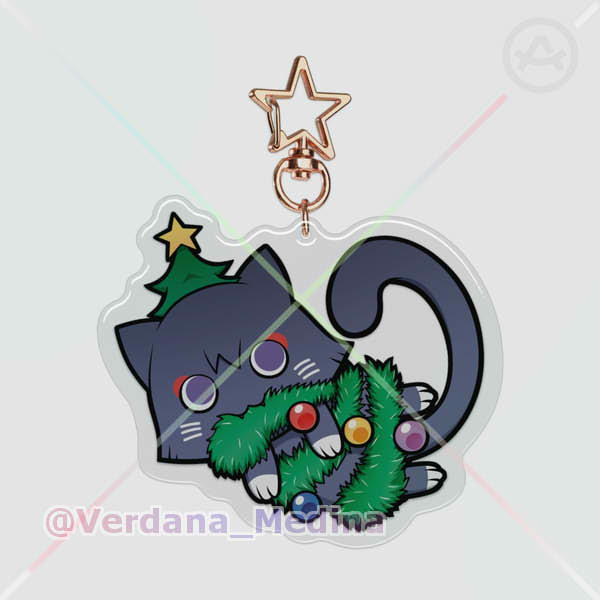 Scarameow Epoxy Clear Acrylic Keychains