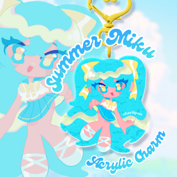 Summer Miku Ripple Acrylic Keychains