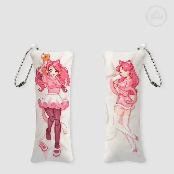 Mad mew mew/ Pink deltarune Mini Body Pillow KEYCHAIN