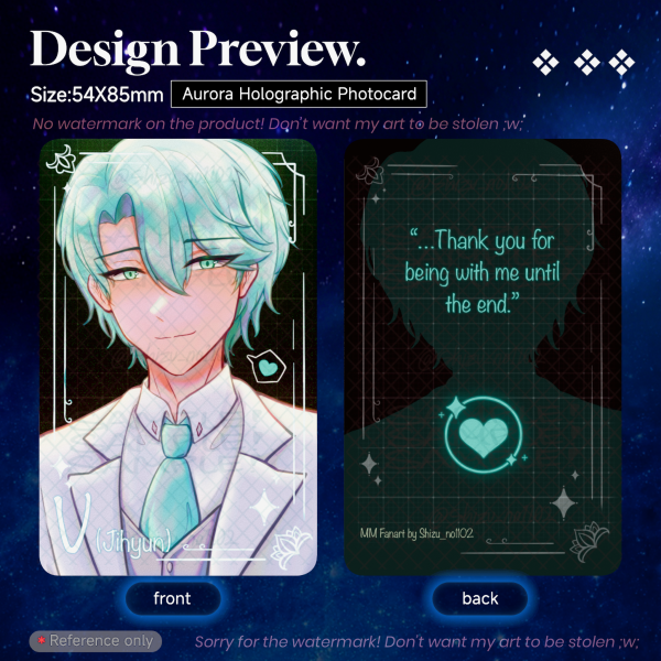 V/Jihyun Kim Mystic Messenger Aurora Holographic Photocard