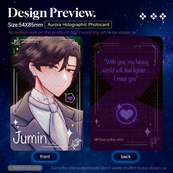 Jumin Han Mystic Messenger Aurora Holographic Photocard
