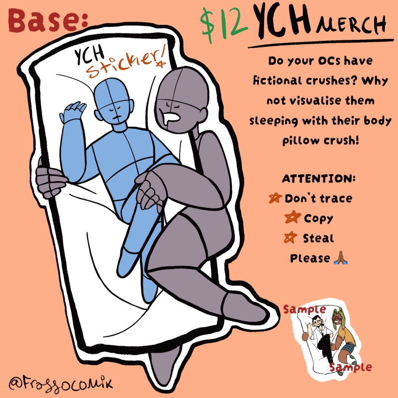 OC fictional crush body pillow YCH