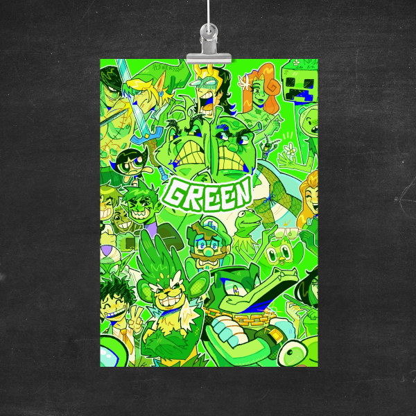 Multiverse - Green - Crossover Print A5