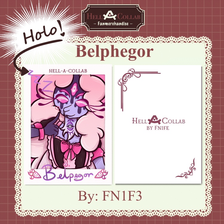 Belphagor Holographic Card  || Maid Cafe Hell-a-Collab
