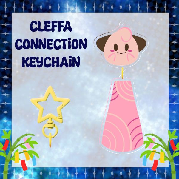 Cleffa fukinagashi inspired Connection Acrylic Keychains