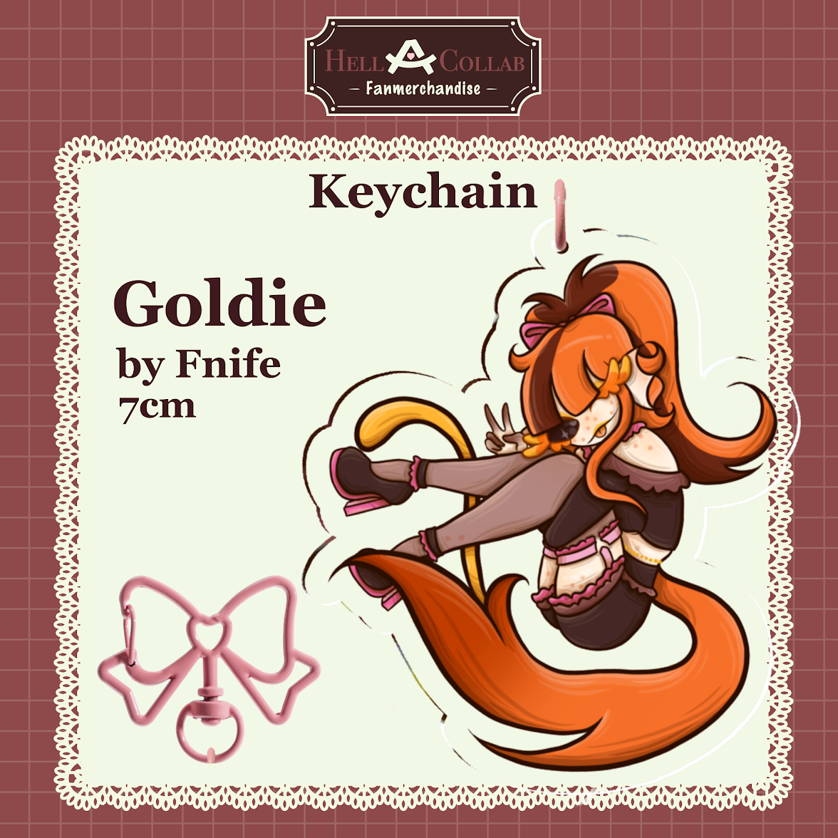 Goldie Keychain  || Maid Cafe Hell-a-Collab