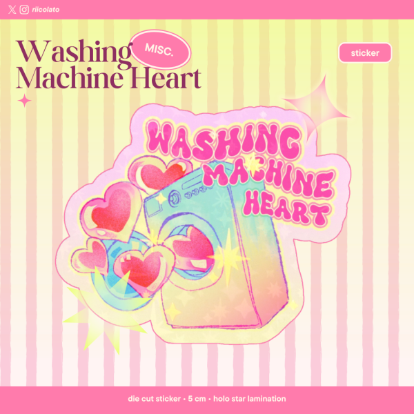 Washing Machine Heart Die Cut Stickers
