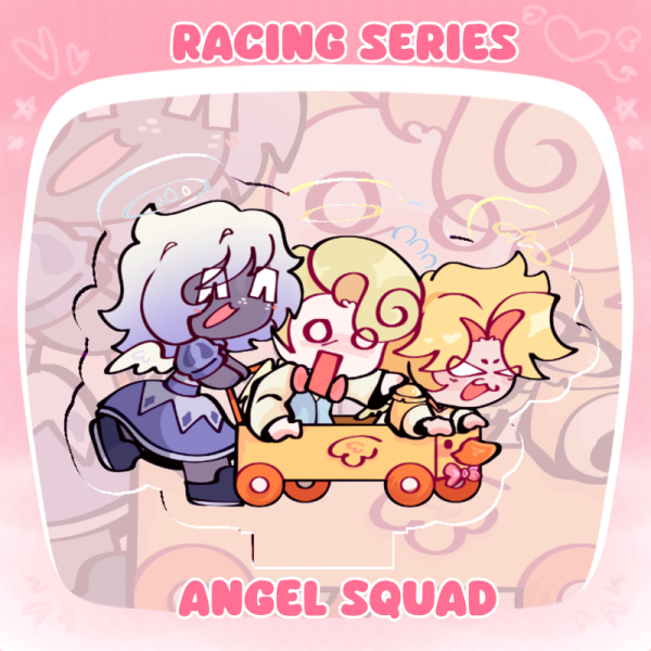 Hazbin hotel Emily, Abel & Saint Peter racing series! Clear Acrylic Standees