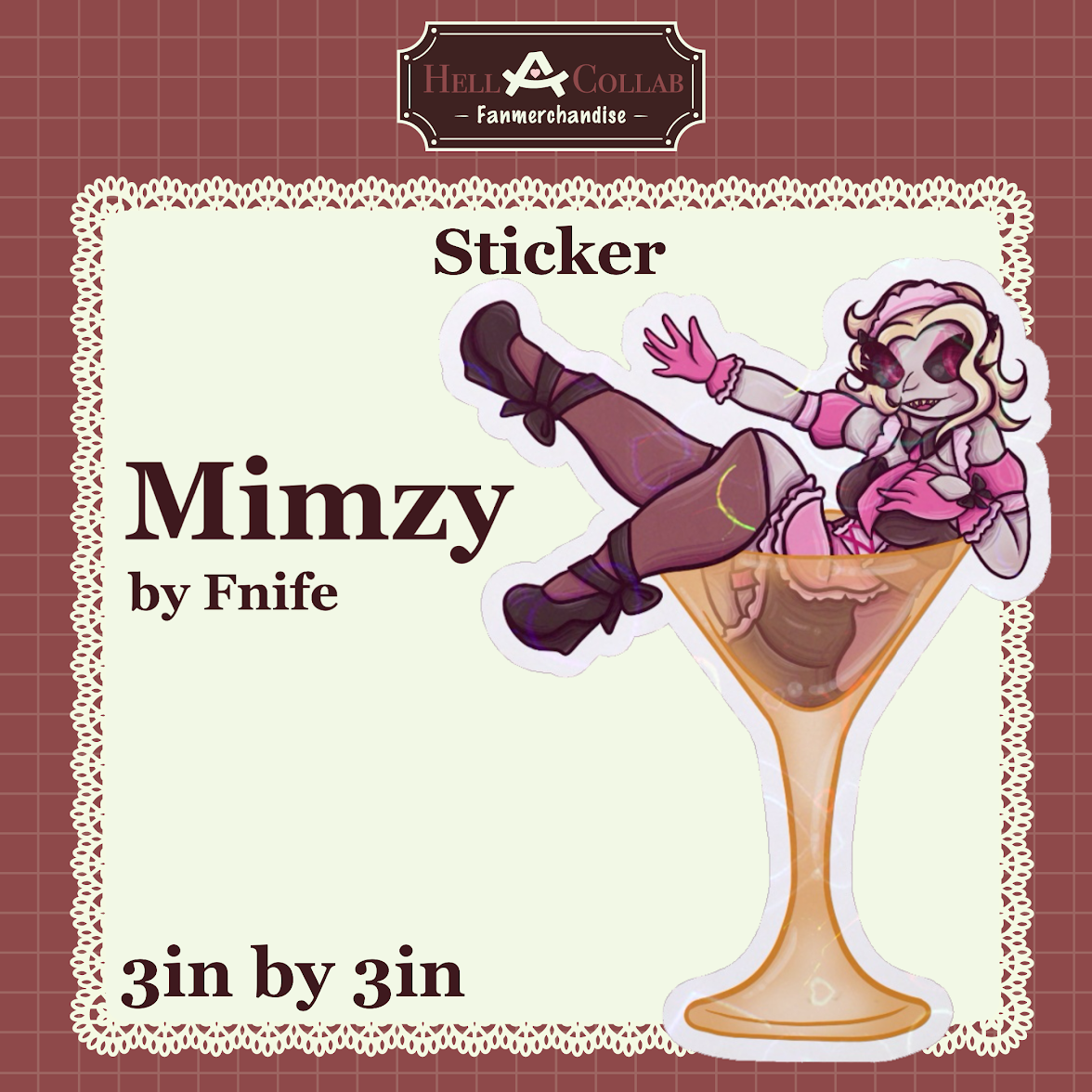 Mimzy Sticker  || Maid Cafe Hell-a-Collab