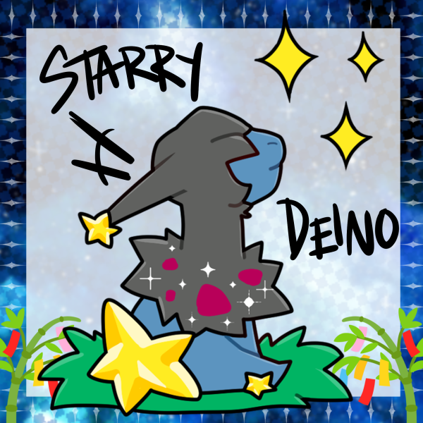 Starry Deino Die Cut Sticker!
