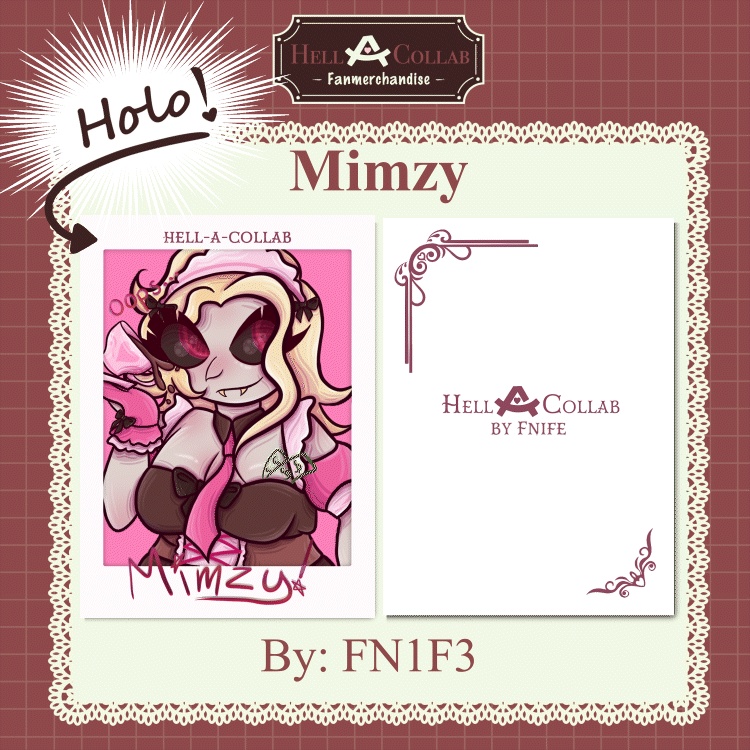 Mimzy Holographic Card  || Maid Cafe Hell-a-Collab