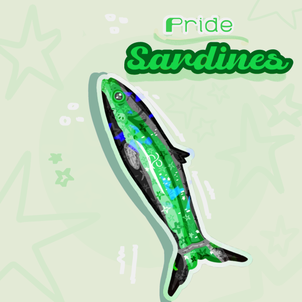 Pride Sardines - General Anxiety Pride Flag Clear PET Vinyl Die Cut Stickers