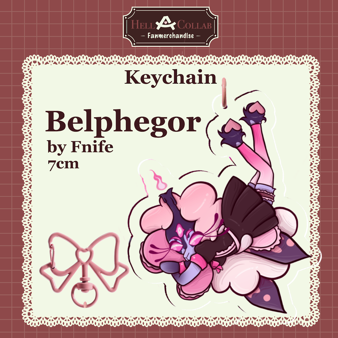 Belphagor Macaroon Plush Keychain  || Maid Cafe Hell-a-Collab