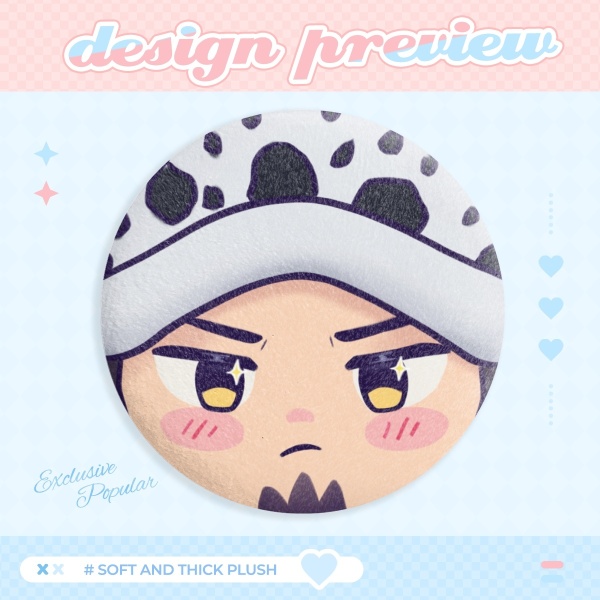 One piece Law Plush Badge (button pin)
