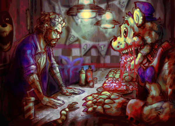 Fnaf Henry Emily - Fredbear's Diner - A4 Print