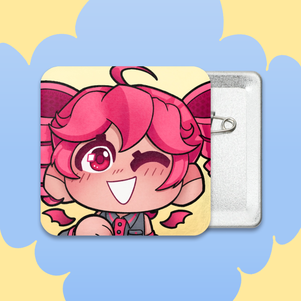Kasane Teto UTAU Square Plush Badge