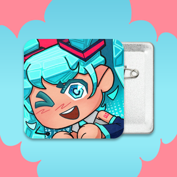 Hatsune Miku Square Plush Badge