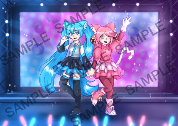 12x16" Hatsune Miku x Pink Deltarune Print