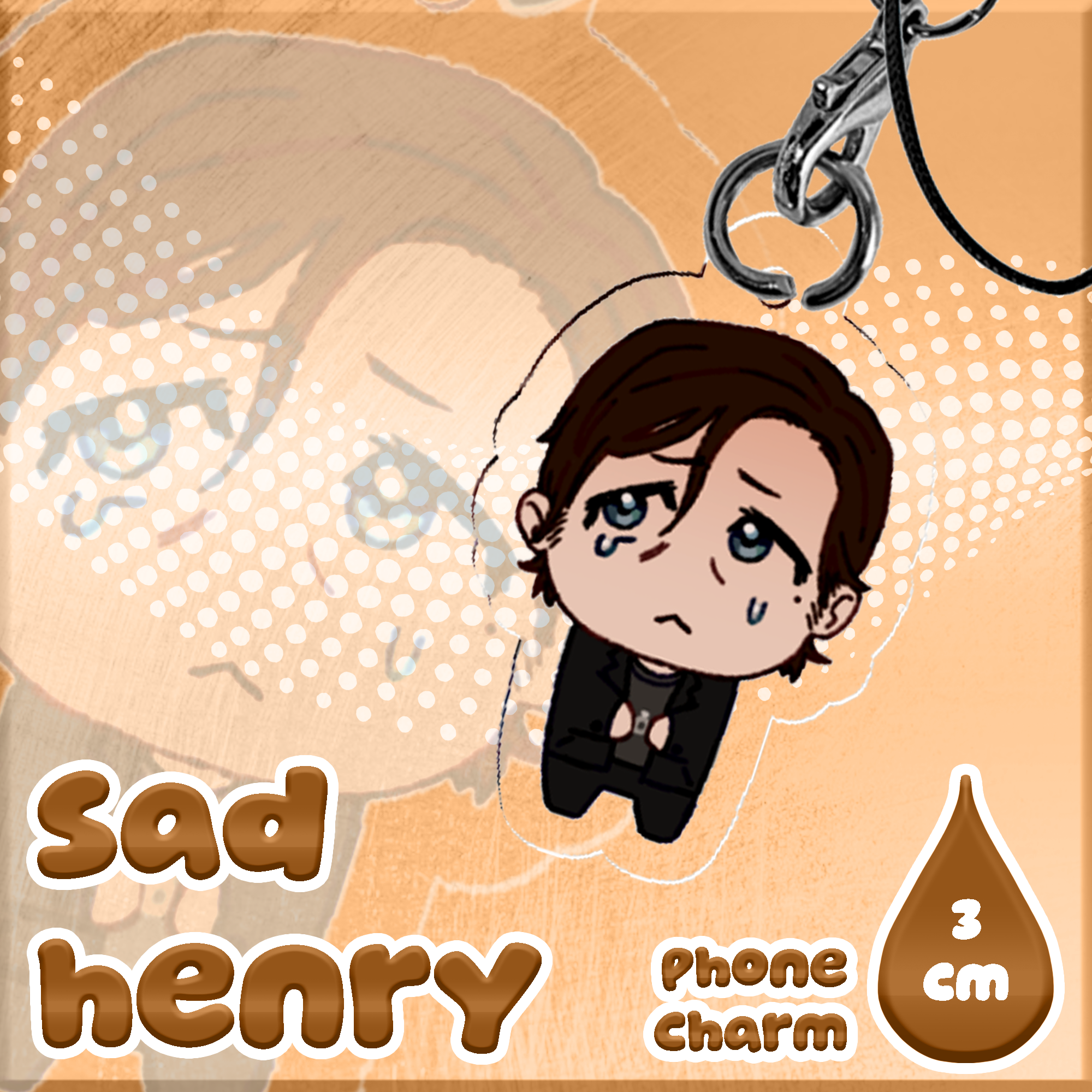 Sad Henry Letham 3cm Phone Charm