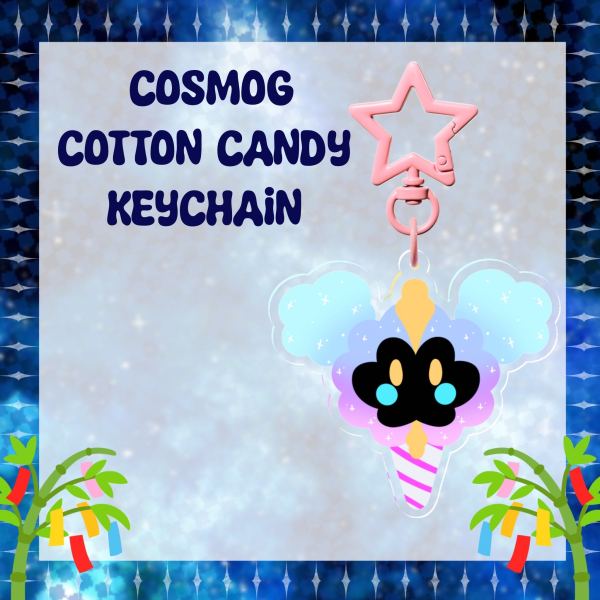 Cotton candy Cosmog Clear Acrylic Keychains