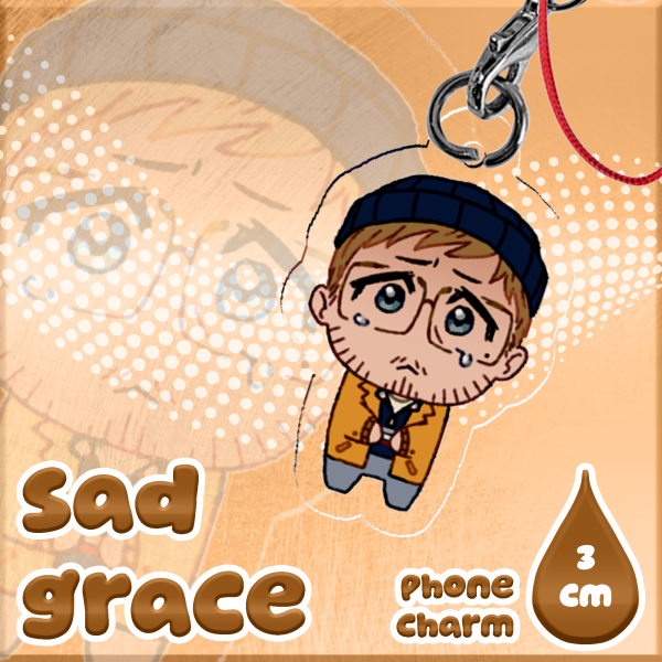 Sad Ryland Grace 3cm Phone Charm