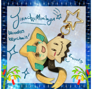 Jirachi Mimikyu — Wood Keychain