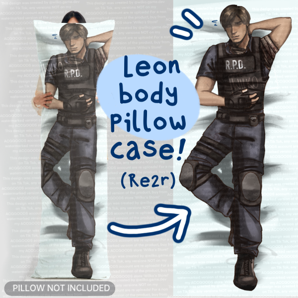 Leon S. Kennedy Body Pillow Case (Resident Evil 2 Remake)😭