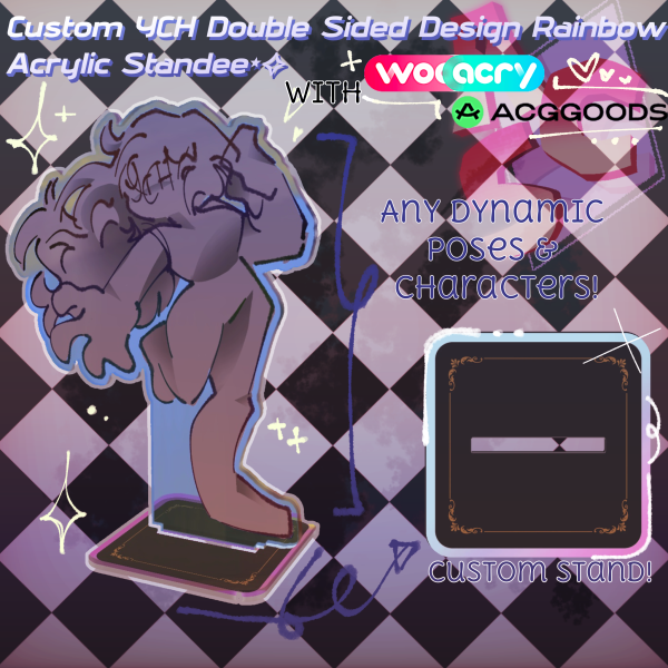 Custom YCH Double Sided Design Rainbow Acrylic Standee٭✧