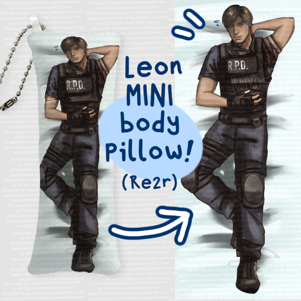 Leon S. Kennedy MINI Body Pillow Keychain (Resident Evil 2 Remake)😭