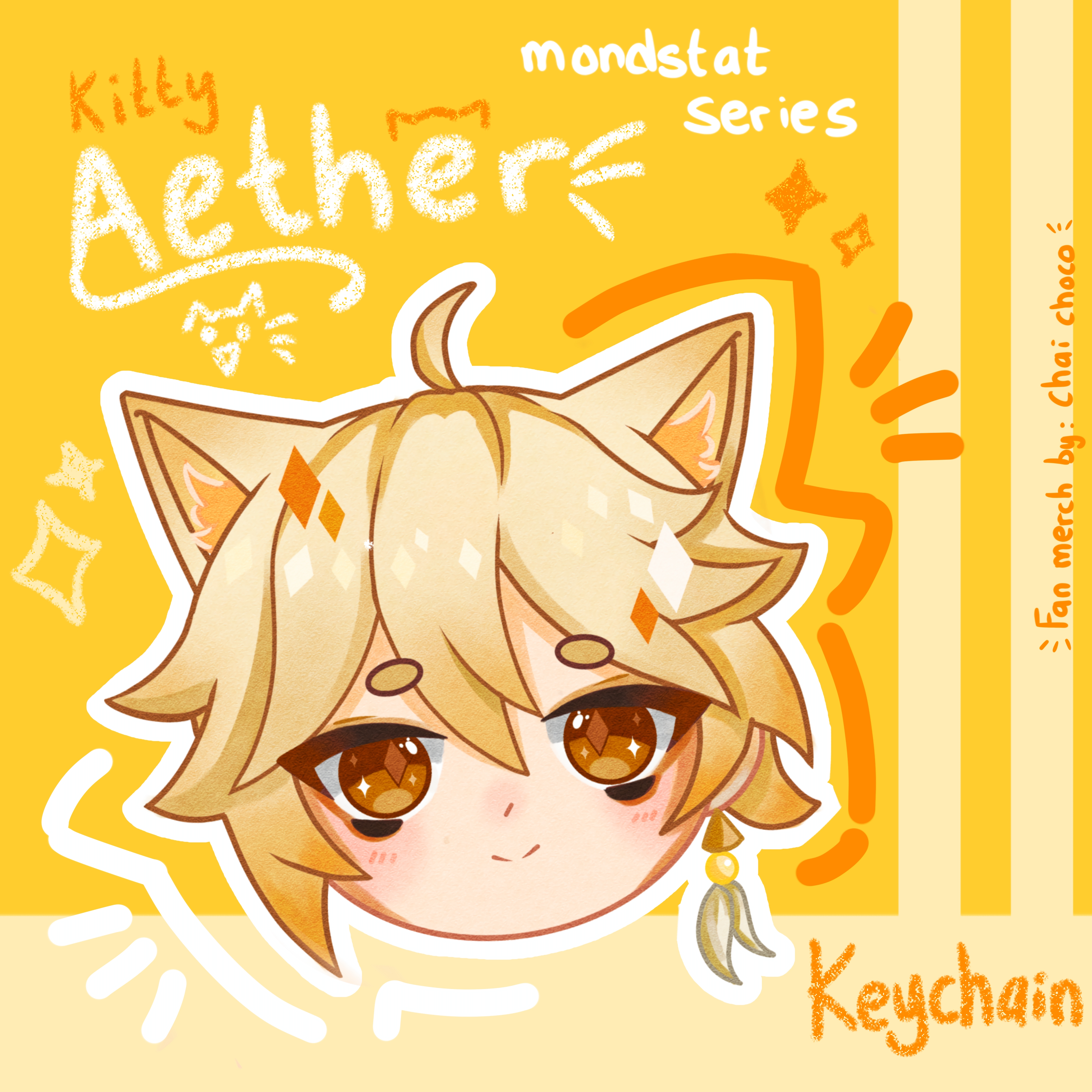Chibi Aether Genshin Impact -Rainbow Acrylic Keychain