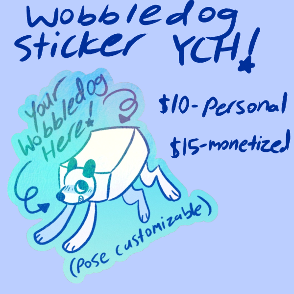 Wobbledog Doodle (Wobbledoodle) - YCH Die Cut Sticker