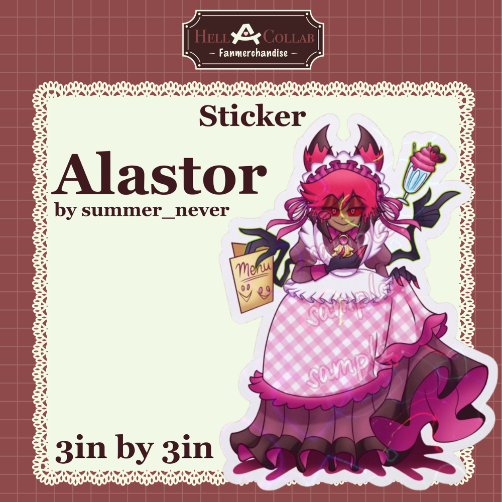 Alastor – Sticker – Hellacollab Maid Cafe Collection